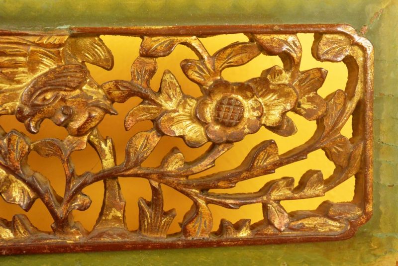 Chinesische Schnitzereien Qing-Dynastie Grün und Gold 11 4