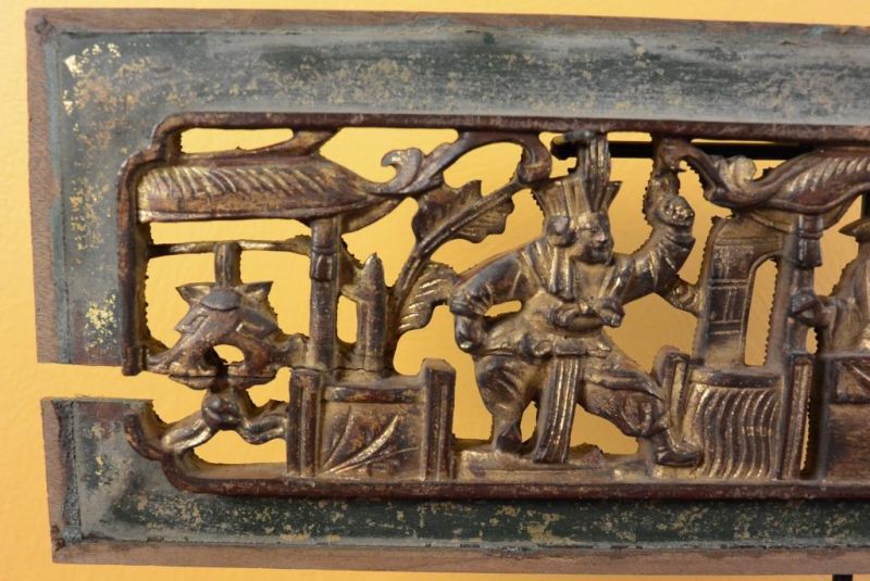 Chinesische Schnitzereien Qing-Dynastie - Grün und Gold 13 2