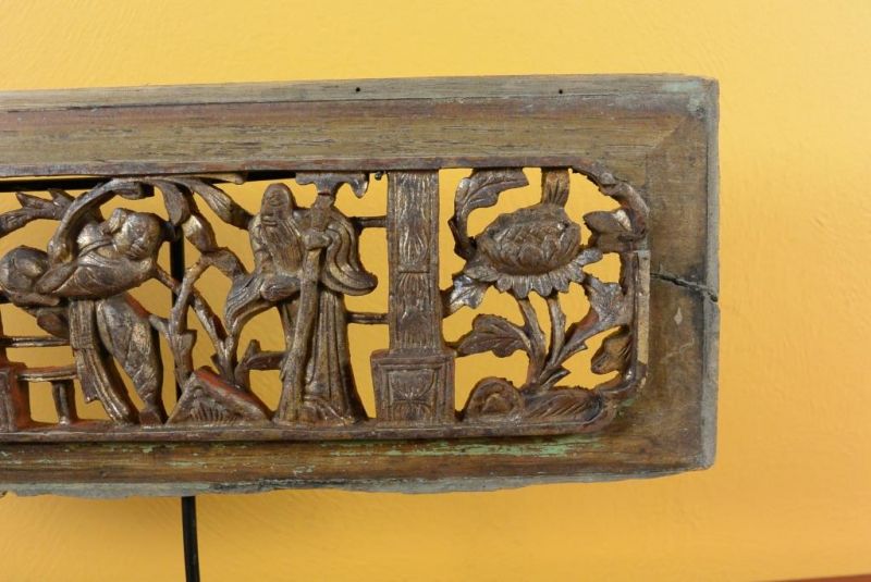 Chinesische Schnitzereien Qing-Dynastie - Grün und Gold 5 3