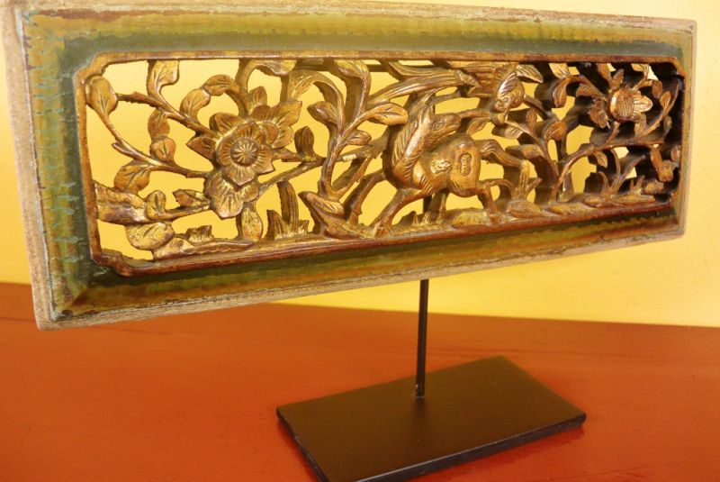 Chinesische Schnitzereien Qing-Dynastie Grün und Gold 5 5