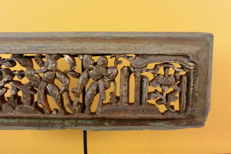 Chinesische Schnitzereien Qing-Dynastie - Grün und Gold 6 3