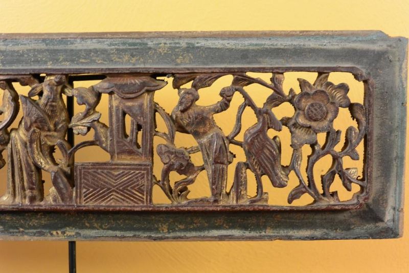 Chinesische Schnitzereien Qing-Dynastie - Grün und Gold 8 4