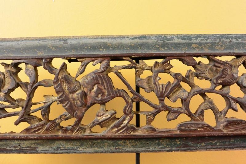 Chinesische Schnitzereien Qing-Dynastie - Grün und Gold 9 3