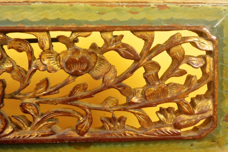 Chinesische Schnitzereien Qing-Dynastie Grün und Gold 9 3
