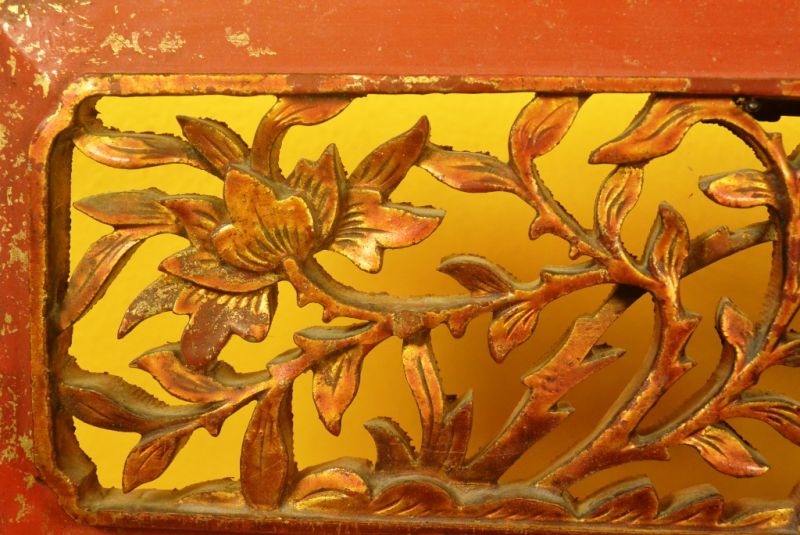 Chinesische Schnitzereien Qing-Dynastie Rot und Gold 10 2