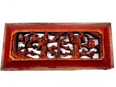 Chinesische Schnitzereien Qing-Dynastie Rot und Gold - die Hofdamen