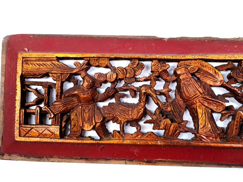 Chinesische Schnitzereien Qing-Dynastie Rot und Gold - Mönch 2