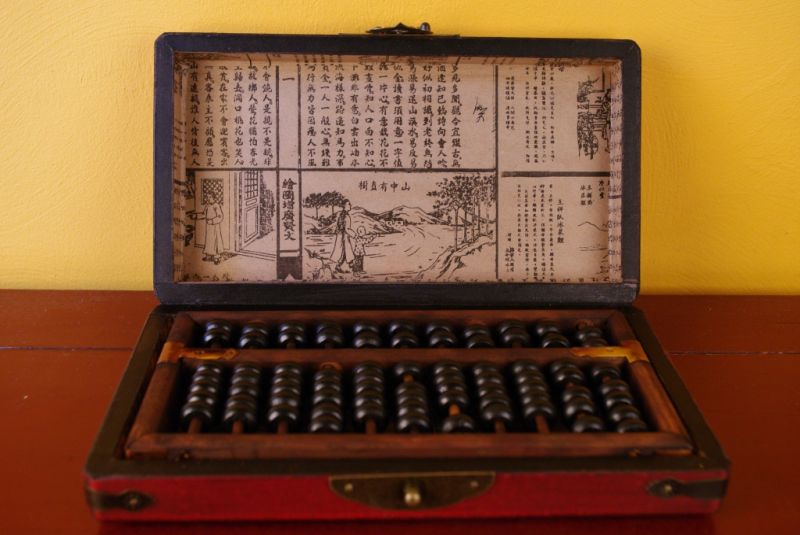Chinesische Schwarz Schatullen und Abakus 5