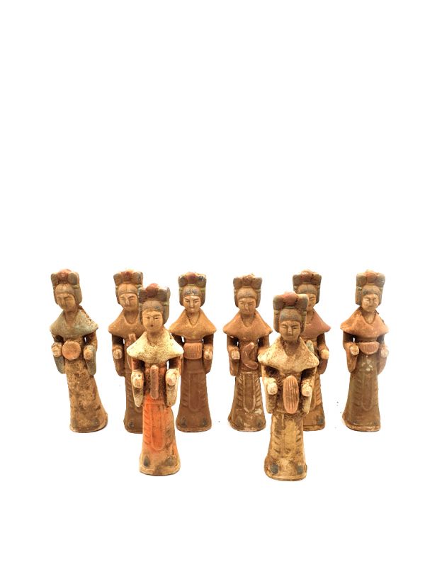 Bilder überfliegen für die vergrößerung Chinesische Statue - Terrakotta - Hofdamen Tang - Zither 5