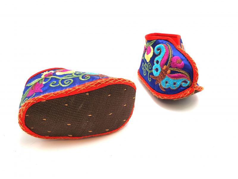 Chinesische Stickerei - Miao Babyschuhe - Blau 3