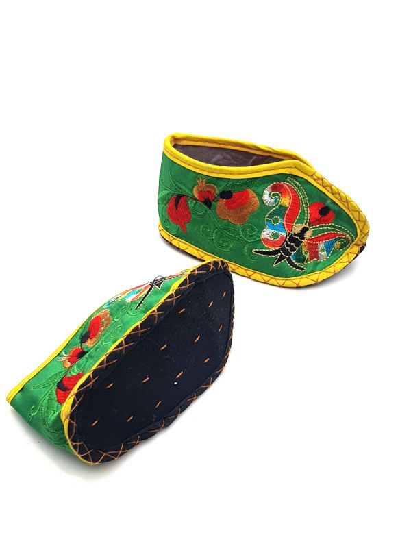 Chinesische Stickerei - Miao Babyschuhe - Grün 2