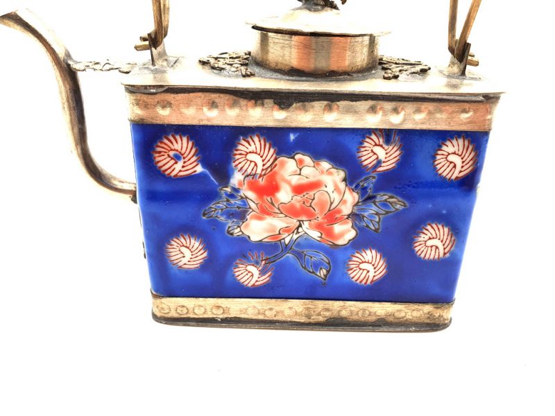 Chinesische Teekanne aus Porzellan Blau 2
