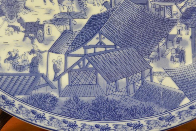 Chinesische Teller Porzellan Weiss und Blau 4