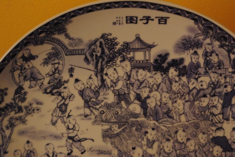 Chinesische Teller Weiss und Blau 2