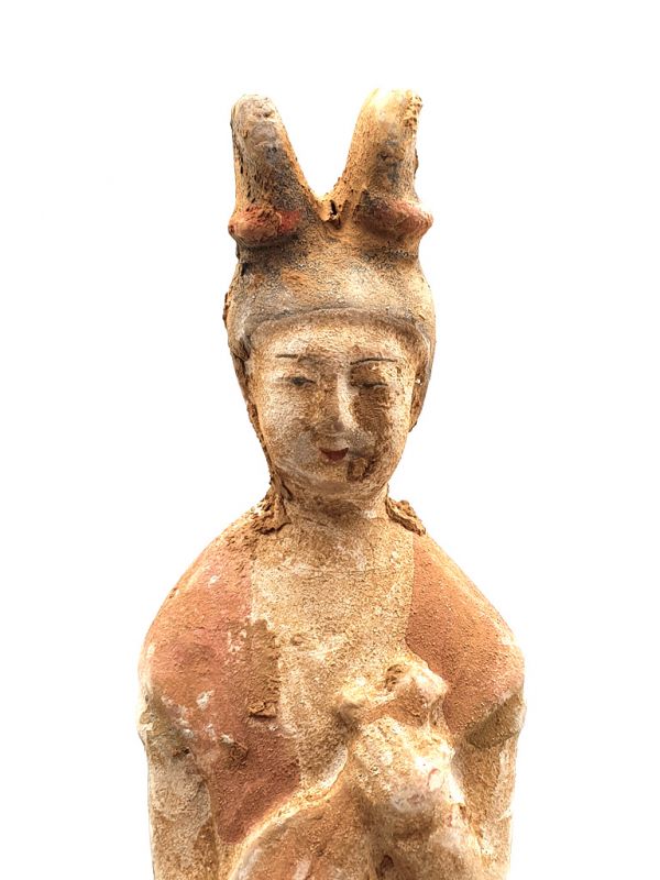 Chinesische Terra Cotta Statue Zither 2