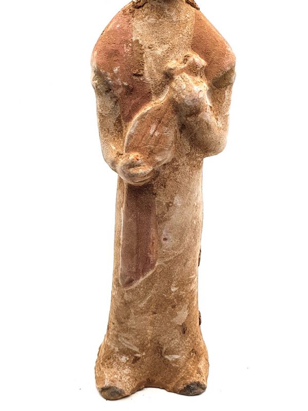 Chinesische Terra Cotta Statue Zither 3