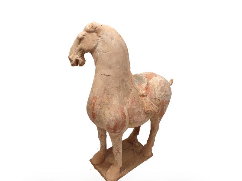 Chinesische Terrakotta Statue Großes restauriertes Pferd 4