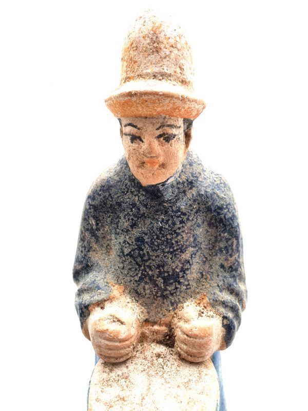 Chinesische Terrakotta-Statue Musiker Tang Trommel2
