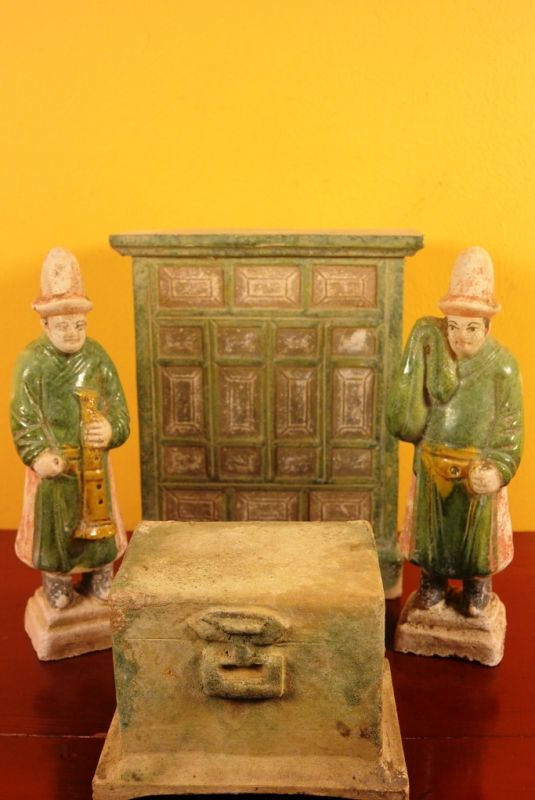 Chinesische Terrakotta-Statuen Möbel 2 Männer 2