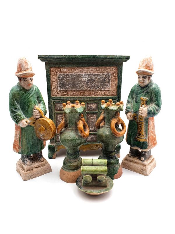 Chinesische Terrakotta-Statuen Möbel 2 Männer 2