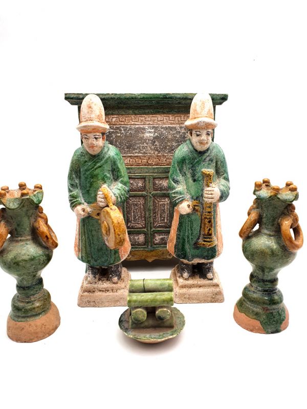 Chinesische Terrakotta-Statuen Möbel 2 Männer 4