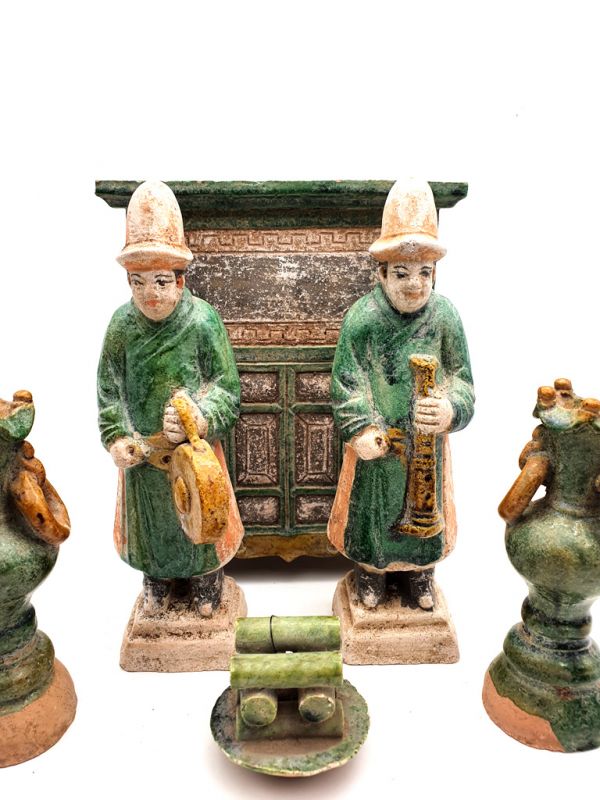 Chinesische Terrakotta-Statuen Möbel 2 Männer 5
