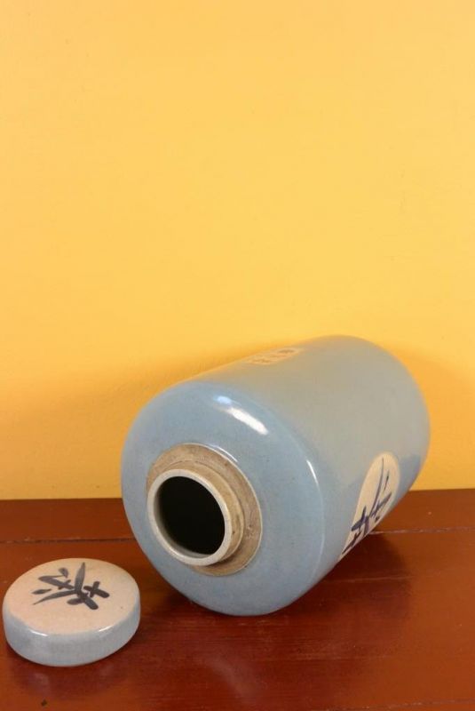 Chinesische Vase Porzellan - Farbig - Blau 4