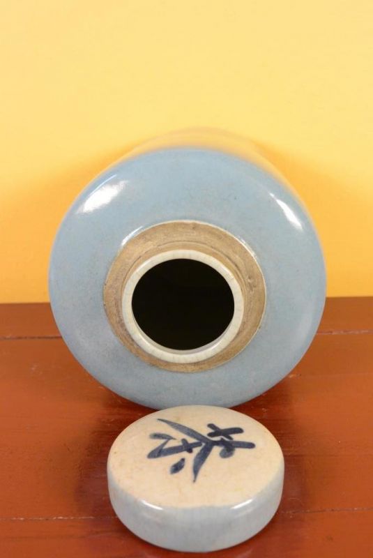 Chinesische Vase Porzellan - Farbig - Blau 5