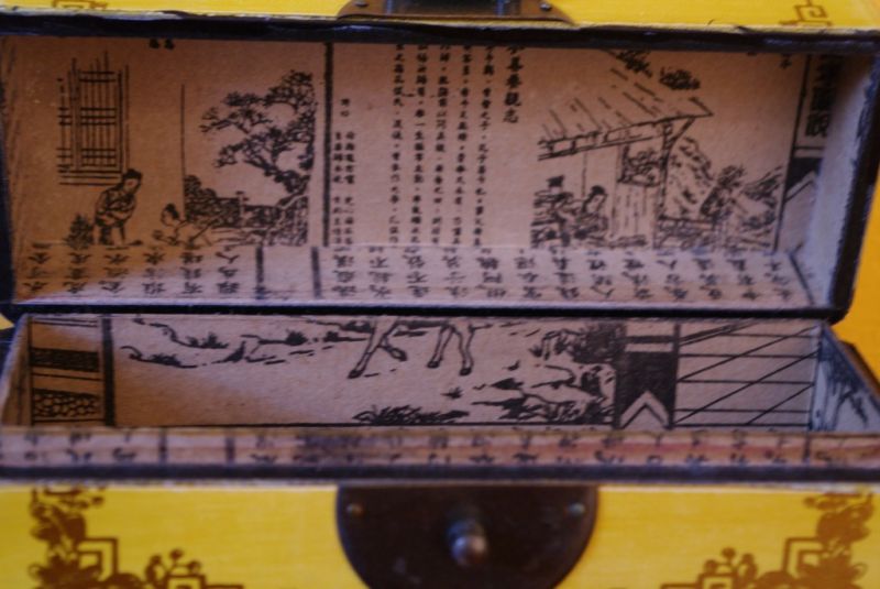 Chinesische Weisser Holzschatullen Drache und Phoenix 5