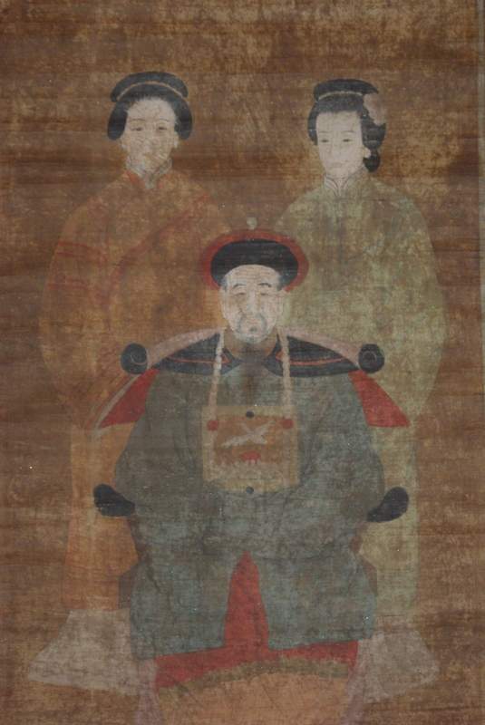 Chinesische Würdenträger 3 Personen Qing Dynastie 2