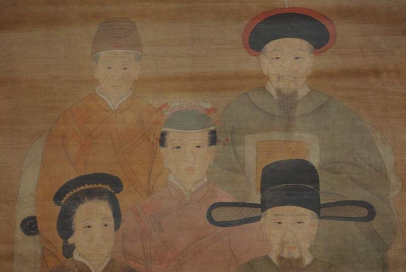 Chinesische Würdenträger 5 Personen Qing Dynastie 4