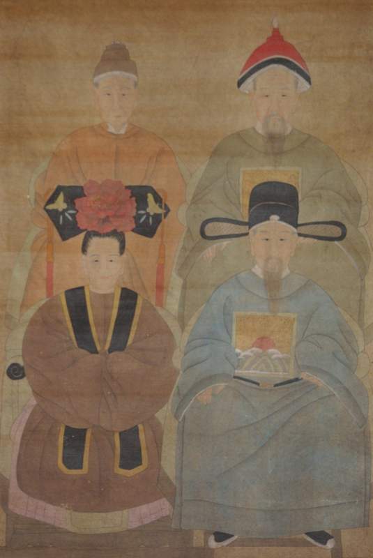 Chinesische Würdenträger Qing Dynastie 4 Personen 2