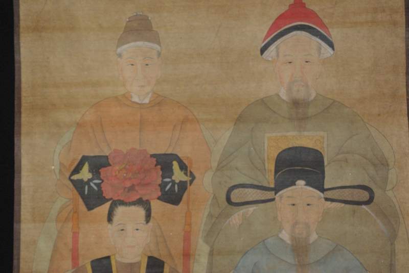 Chinesische Würdenträger Qing Dynastie 4 Personen 4