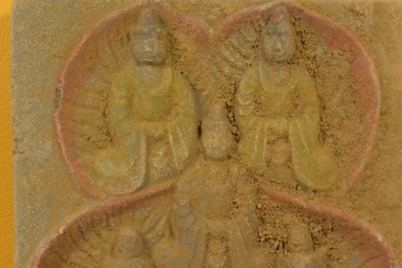 Chinesischen Terrakotta-Platte 5 Buddha 2