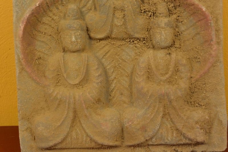 Chinesischen Terrakotta-Platte 5 Buddha 3