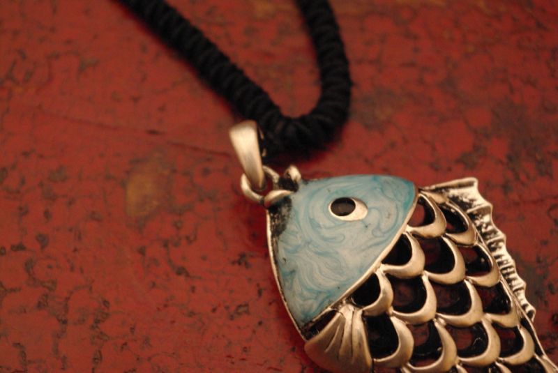 Chinesischer Anhänger Blaue Fisch 3