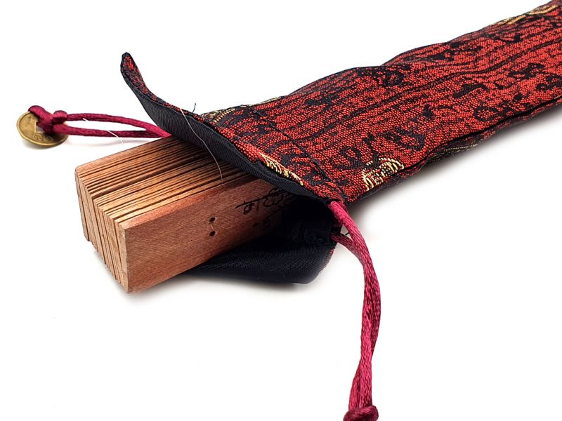 Chinesischer Fächerbeutel - Größe L - Chinesische Schriftzeichen / Rot 4