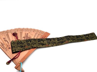 Chinesischer Fächerbeutel - Größe S - Chinesische Schriftzeichen / Grün