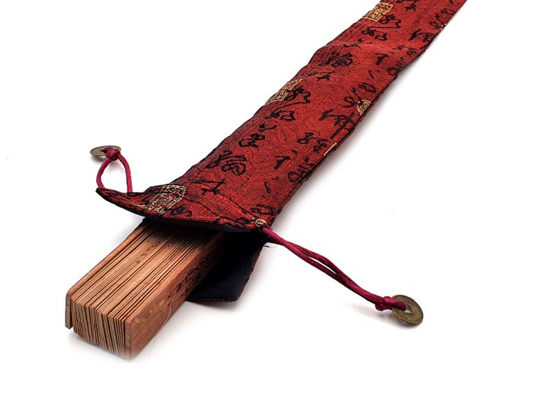 Chinesischer Fächerbeutel - Größe S - Chinesische Schriftzeichen / Rot 3