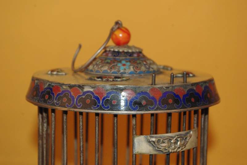 Chinesischer Grillenkäfig aus Cloisonné 2