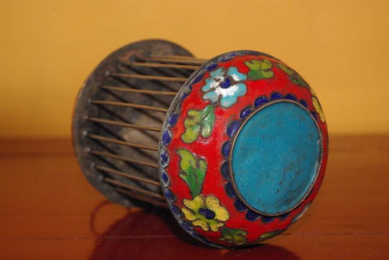 Chinesischer Grillenkäfig aus Cloisonné Rote 2