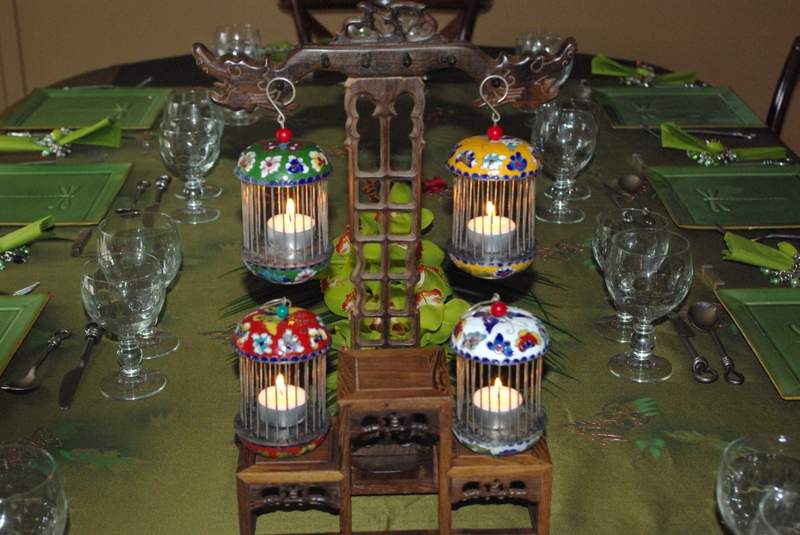 Chinesischer Grillenkäfig aus Cloisonné Rote 5