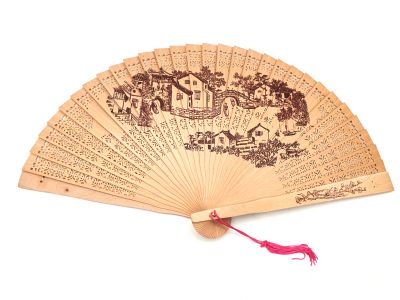 Chinesischer Holzfächer - chinesisches Dorf