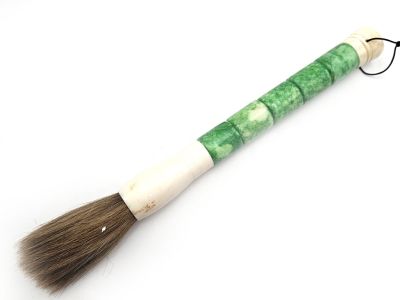 Chinesischer Kalligraphiepinsel aus Stein – Traditionelle Kunst - Grün