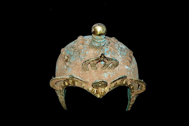 Chinesischer Theatre Kappe - Bronzehelm - Militär 2 3