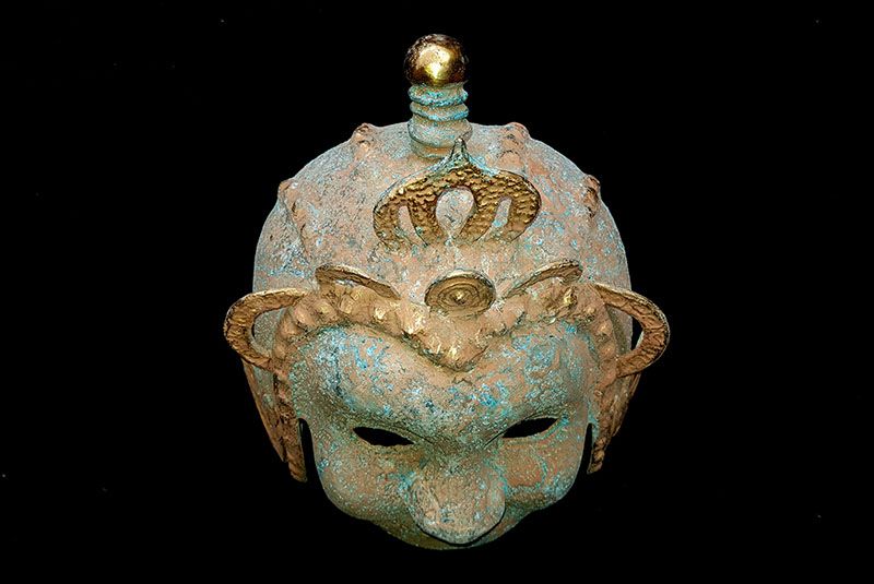 Chinesischer Theatre Kappe - Bronzehelm - Militär 4