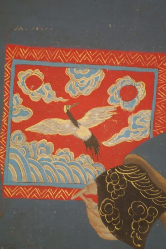 Chinesischer Würdenträger auf Papier Blau und Rot 5