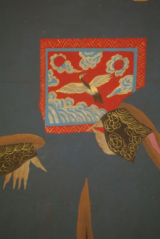 Chinesischer Würdenträger auf Papier Blaue Nacht 4