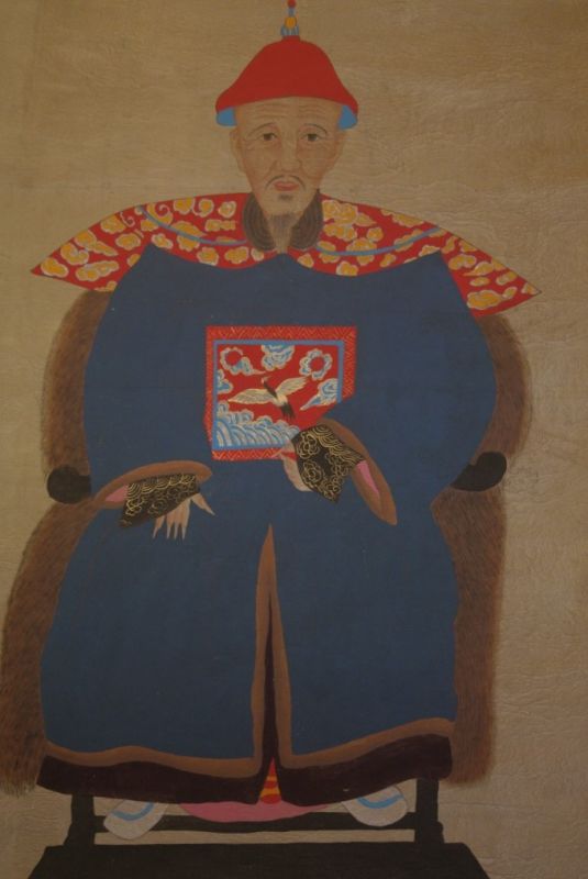 Chinesischer Würdenträger auf Papier Blaue Nacht 5