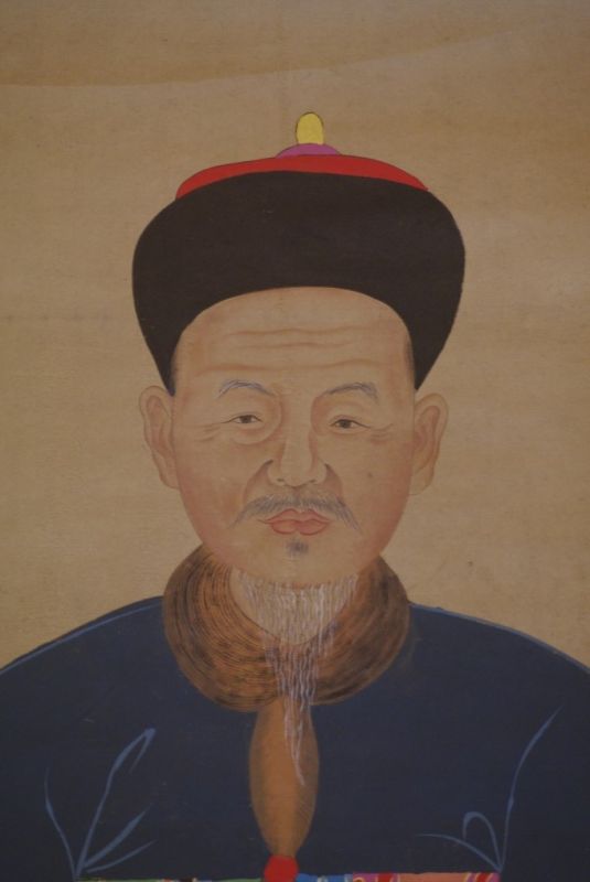 Chinesischer Würdenträger auf Papier Marineblau 3